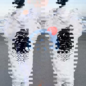 祭 まつり お祭り 海 富士山 鯛 夏祭り 秋祭り 花火大会 納涼まつり カジュアル はっぴのようなおもしろワッショイ レディース オーバーサイズ パーカー バックプリント - Kawaiitshirt