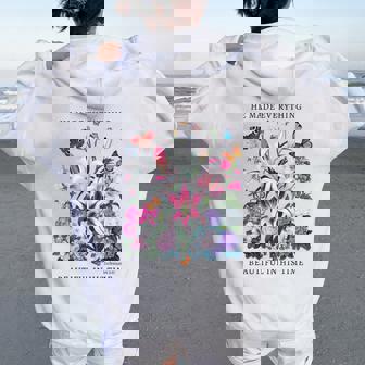 花柄 クリスチャン ティー 聖書 詩 伝道の書 3 レディース オーバーサイズ パーカー バックプリント - Kawaiitshirt