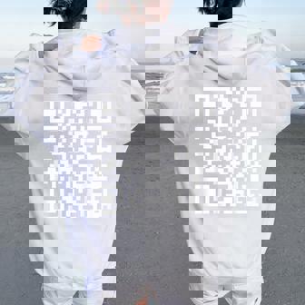 裏面 面白い Qr Fck オフコード 言葉 引用 男性用 女性用 レディース オーバーサイズ パーカー バックプリント - Kawaiitshirt