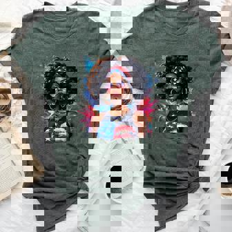 African American Afro 4Th Of July Freedom Black Bella Canvas T-shirt | Mazezy