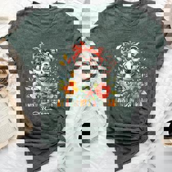 American Pitbull Terrier Mom Dog Lover Mother's Day Floral Bella Canvas T-shirt | Mazezy