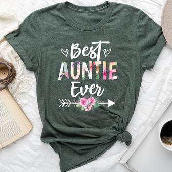 Aunt Best Auntie Ever Flower Women Bella Canvas T-shirt - Thegiftio UK