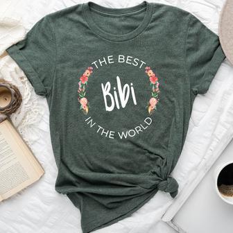 Best Bibi In The World Swahili Grandma Floral Mother’S Day Bella Canvas T-shirt - Thegiftio UK