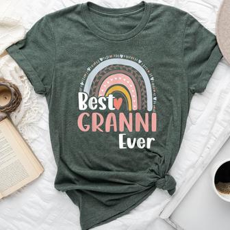 Best Granni Ever Mother's Day Mom Grandma Heart Boho Rainbow Bella Canvas T-shirt - Thegiftio UK