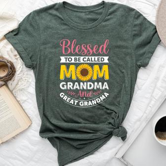 Blessed To Be Called Mom Grandma Sunflower Mother's Day Bella Canvas T-shirt - Thegiftio UK