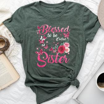 Blessed To Be Called Sister Floral Bella Canvas T-shirt - Thegiftio UK