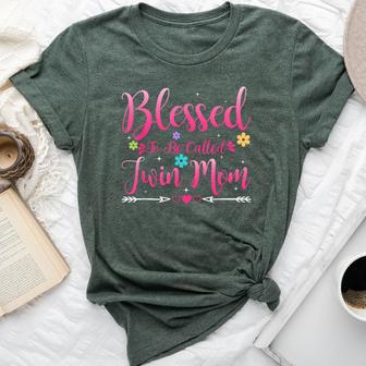 Blessed To Be Called Twin Mom Heart Mother's Day Bella Canvas T-shirt - Thegiftio UK