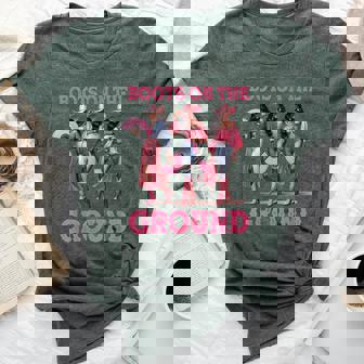 Boots On The Ground Black Cowgirl Western Black Girls Bella Canvas T-shirt | Mazezy