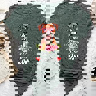 Boxer Dog Mama Mom Sunglasses Flower Dog Lover Owner Womens Bella Canvas T-shirt | Mazezy