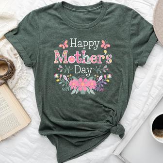 Cute Floral For Mom Grandma Happy Mother's Day 2025 Bella Canvas T-shirt - Thegiftio