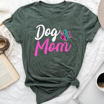 Dog Mom Leopard Dog Lover Paw Dog Mom Bella Canvas T-shirt - Thegiftio UK