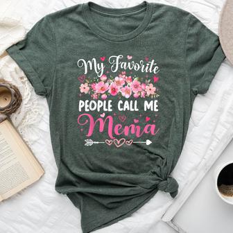 My Favorite People Call Me Mema Floral Mother's Day Women Bella Canvas T-shirt - Thegiftio UK