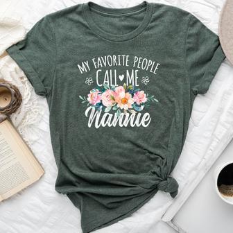 My Favorite People Call Me Nannie Floral Birthday Nannie Small Black Bella Canvas T-shirt - Thegiftio UK