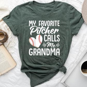 My Favorite Pitcher Calls Me Grandma Baseball Grandmother Bella Canvas T-shirt - Thegiftio UK