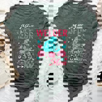 My Favorite Welder Calls Me Mom Mother's Day Flowers Bella Canvas T-shirt | Mazezy