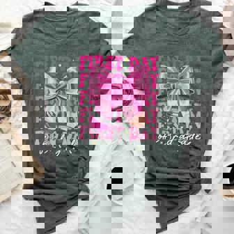 First Day Of 3Rd Grade Girls Coquette Bow Back To School Bella Canvas T-shirt | Mazezy