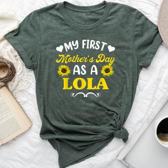 First Lola Sunflower Grandma Bella Canvas T-shirt - Thegiftio UK