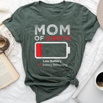 Mom Of 2 Boys From Son Birthday Women Bella Canvas T-shirt - Thegiftio UK