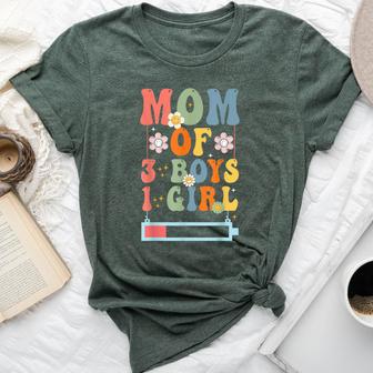 Mom Of 3 Boys 1 Girl Mother Wife Family Bella Canvas T-shirt - Thegiftio UK