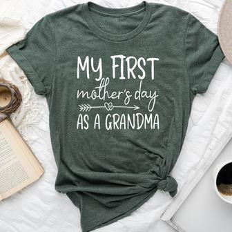 Promoted To Grandma My First Mother’S Day As A Grandma Bella Canvas T-shirt - Thegiftio UK