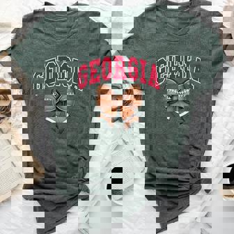 Georgia Coquette Bow For Georgia Girls Moms Toddlers Bella Canvas T-shirt | Mazezy