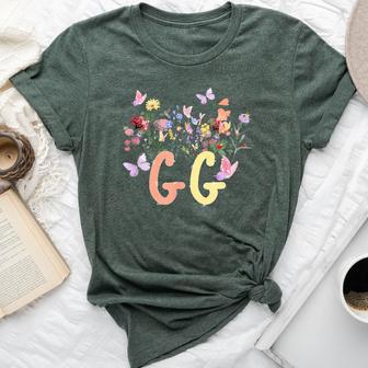 Gg Flowers Gg Grandmother Gg Grandma Bella Canvas T-shirt - Thegiftio UK