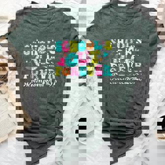 Groovy School's Out Forever Retirement 2025 Retired Teacher Bella Canvas T-shirt | Mazezy