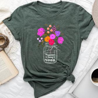 Happiness Is Being A Mammie For Mom Flower Bella Canvas T-shirt - Thegiftio UK
