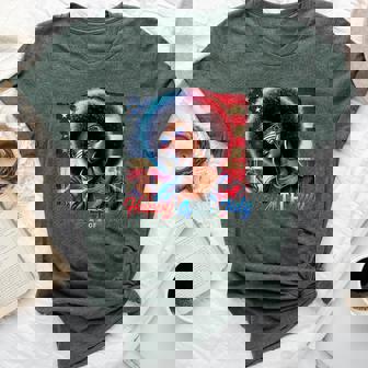 Happy 4Th Of July Black Girl Us Flag Melanin Afro African Bella Canvas T-shirt | Mazezy