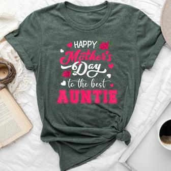 Happy Mother's Day To The Best Auntie Flowers Cute Family Bella Canvas T-shirt - Thegiftio UK