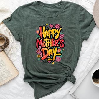 Happy Mother's Day Floral For Mom And Grandma Bella Canvas T-shirt - Thegiftio UK