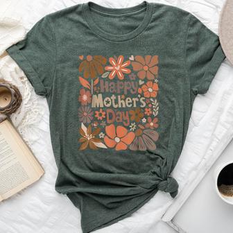 Happy Flowers Cute Mom Mommy Mama Aunt Grandma Bella Canvas T-shirt - Thegiftio UK