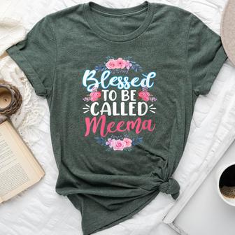 Happy Matching Family Meema Floral Proud Meema Bella Canvas T-shirt - Thegiftio UK