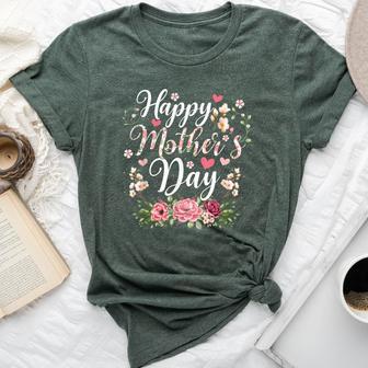 Happy Mother's Day Mom Grandma Love Floral Girl Women Bella Canvas T-shirt - Thegiftio UK