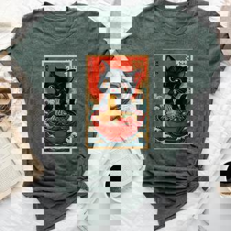 Kawaii Anime Cat Ramen Japanese Graphic Ns Bella Canvas T-shirt | Mazezy