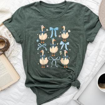 Mama Goose Coquette Bow Goose Lover Mom Mother's Day Bella Canvas T-shirt - Thegiftio UK