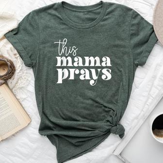 This Mama Prays Praise And Worship Christian Mom Bella Canvas T-shirt - Thegiftio UK
