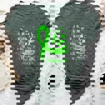 Mental Health Awareness Butterfly Green Ribbon Bella Canvas T-shirt | Mazezy