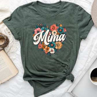 Mima Floral Heart Flower Mother's Day Vintage Retro Bella Canvas T-shirt - Thegiftio UK