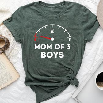 Mom Of 3 Boys Running On Empty Bella Canvas T-shirt - Thegiftio UK
