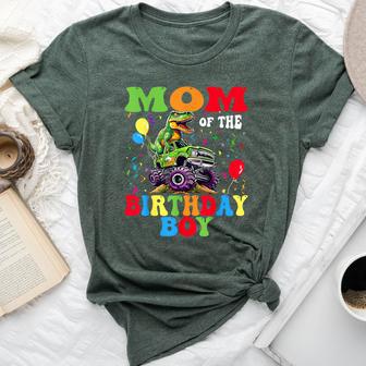Mom Of The Birthday Boy Dinosaur Monster Truck Bella Canvas T-shirt - Thegiftio UK