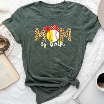 Mom Of Both Leopard Game Day Baseball Softball Mother's Day Bella Canvas T-shirt - Thegiftio UK