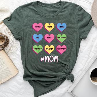 Multi-Tasking Mom Life Mother's Day Motherhood Heart Candy Bella Canvas T-shirt - Thegiftio UK