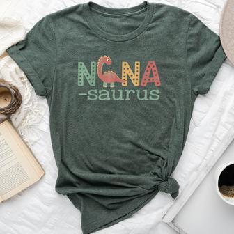 Nanasaurus T Rex Dinosaur Nana Saurus Family Matching Retro Bella Canvas T-shirt - Thegiftio UK