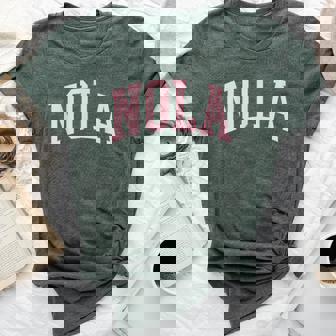 Nola Cute Pink Preppy New Orleans Girls Bella Canvas T-shirt | Mazezy