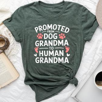 Promoted From Dog Grandma To Human Grandma Bella Canvas T-shirt - Thegiftio UK