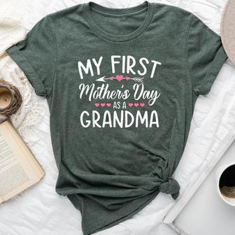 Promoted To Grandma My First Mother’S Day As A Grandma Bella Canvas T-shirt - Thegiftio UK