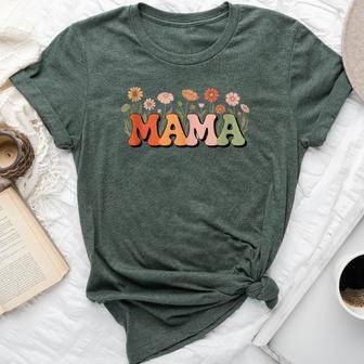Retro Floral Mama Boho Wildflower Motherhood Mother's Day Bella Canvas T-shirt - Thegiftio UK