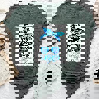 Retro Lion Girl Messy Bun Sports Team Matching Outfit Bella Canvas T-shirt | Mazezy