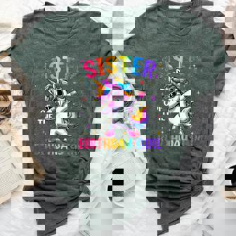 Sister Of The Birthday Girl Family Matching Dabbing Unicorn Bella Canvas T-shirt | Mazezy